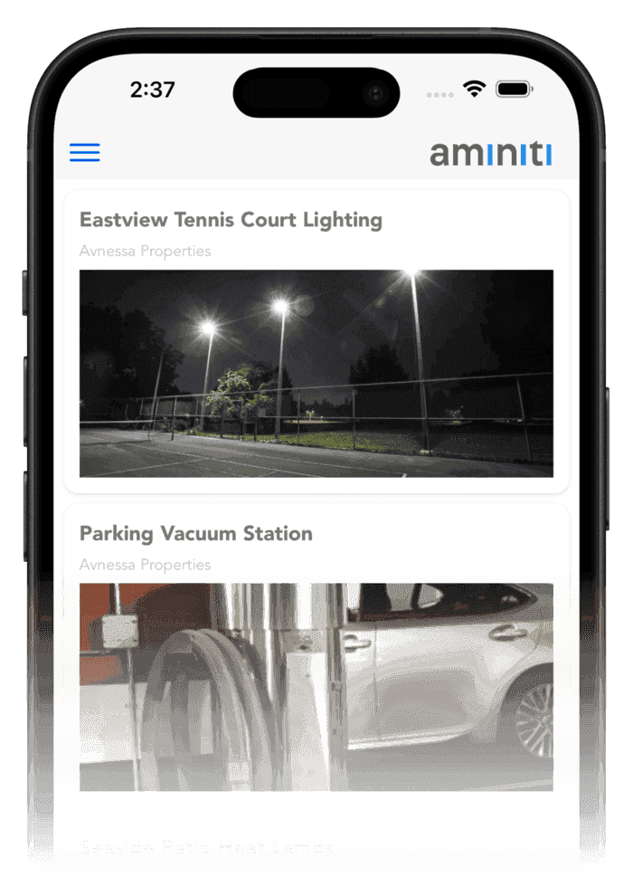 Aplicación Aminiti — lista de estaciones