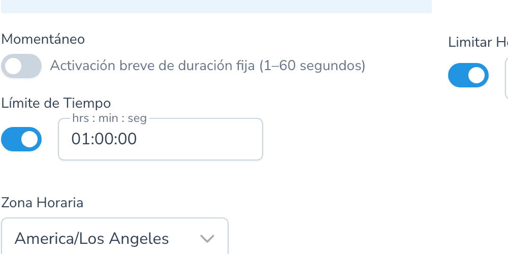 Límites de tiempo