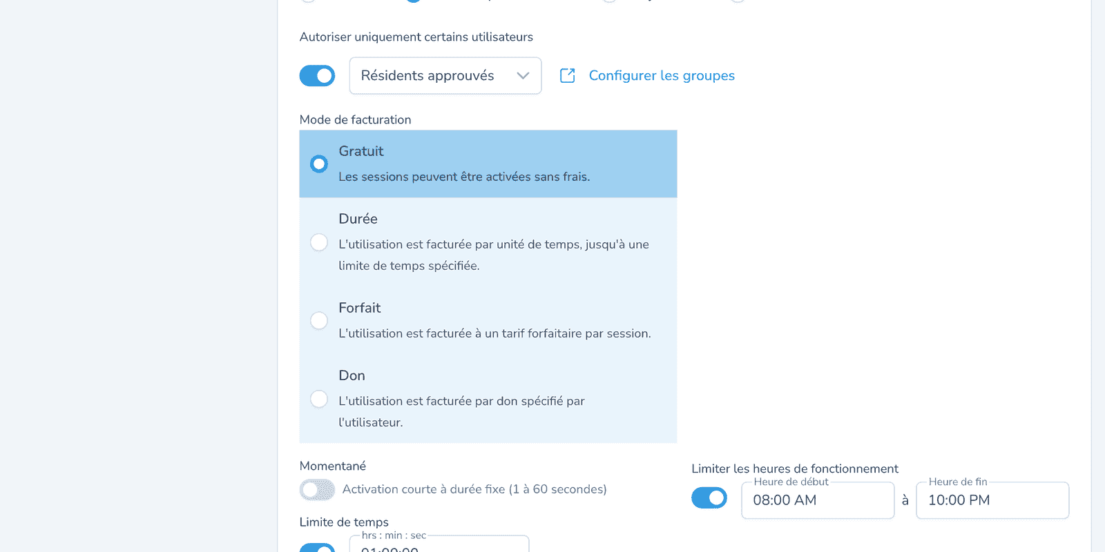 Paiement à l'usage flexible