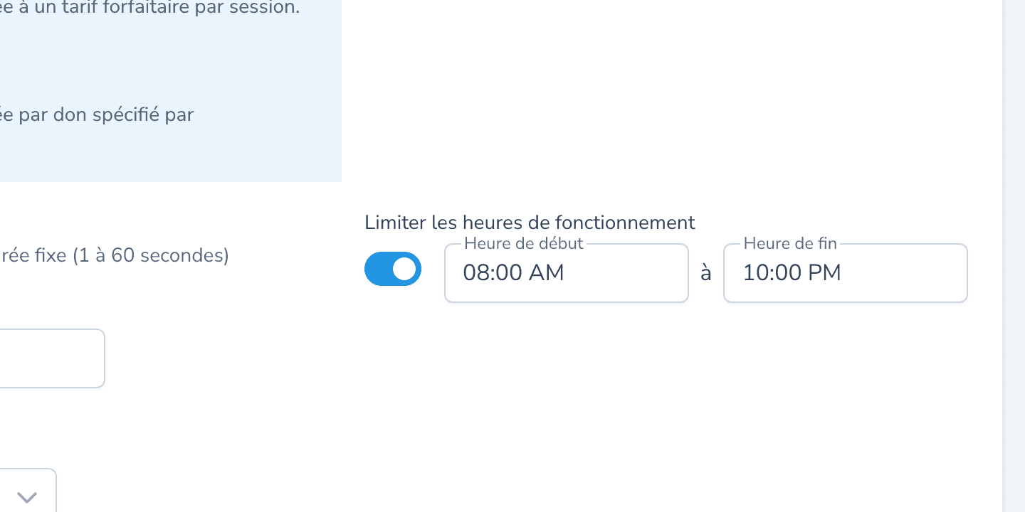 Fonctionnement programmé