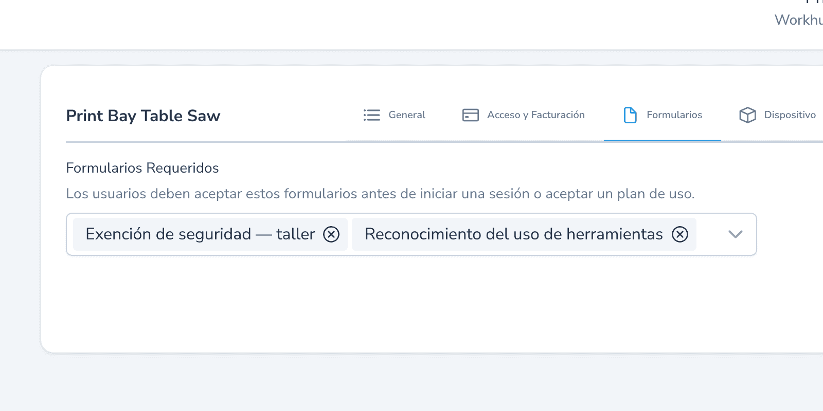 Formularios y exenciones